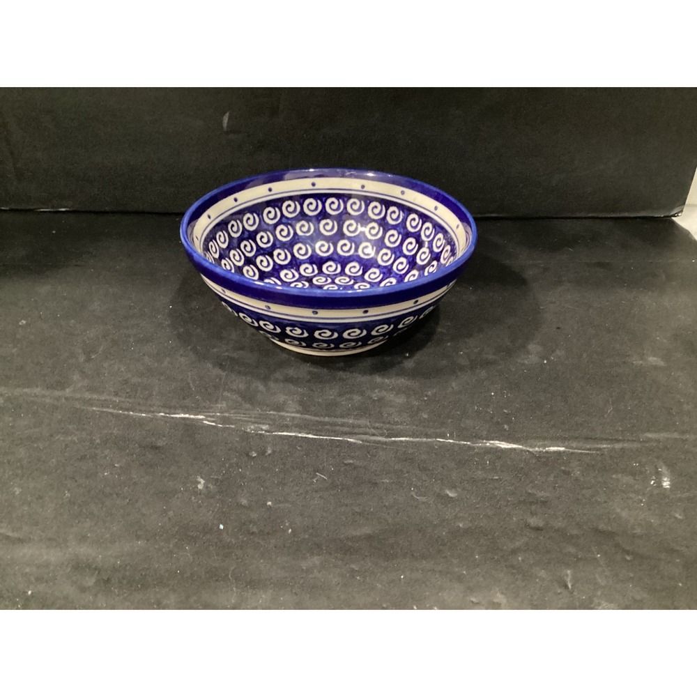 Beautiful Polish Boleslawiec Pottery Mixing Serving Bowl 8" BOWSWI